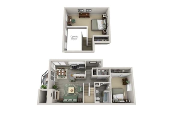 the cypress floor plan  1 bedroom  1190 square feet